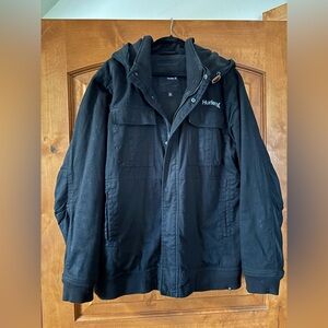 Hurley Men's Black Hooded Jacket